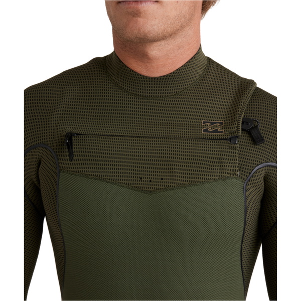 2025 Billabong Mens Furnace Natural 4/3mm Chest Zip Wetsuit 24AW193501 - Military